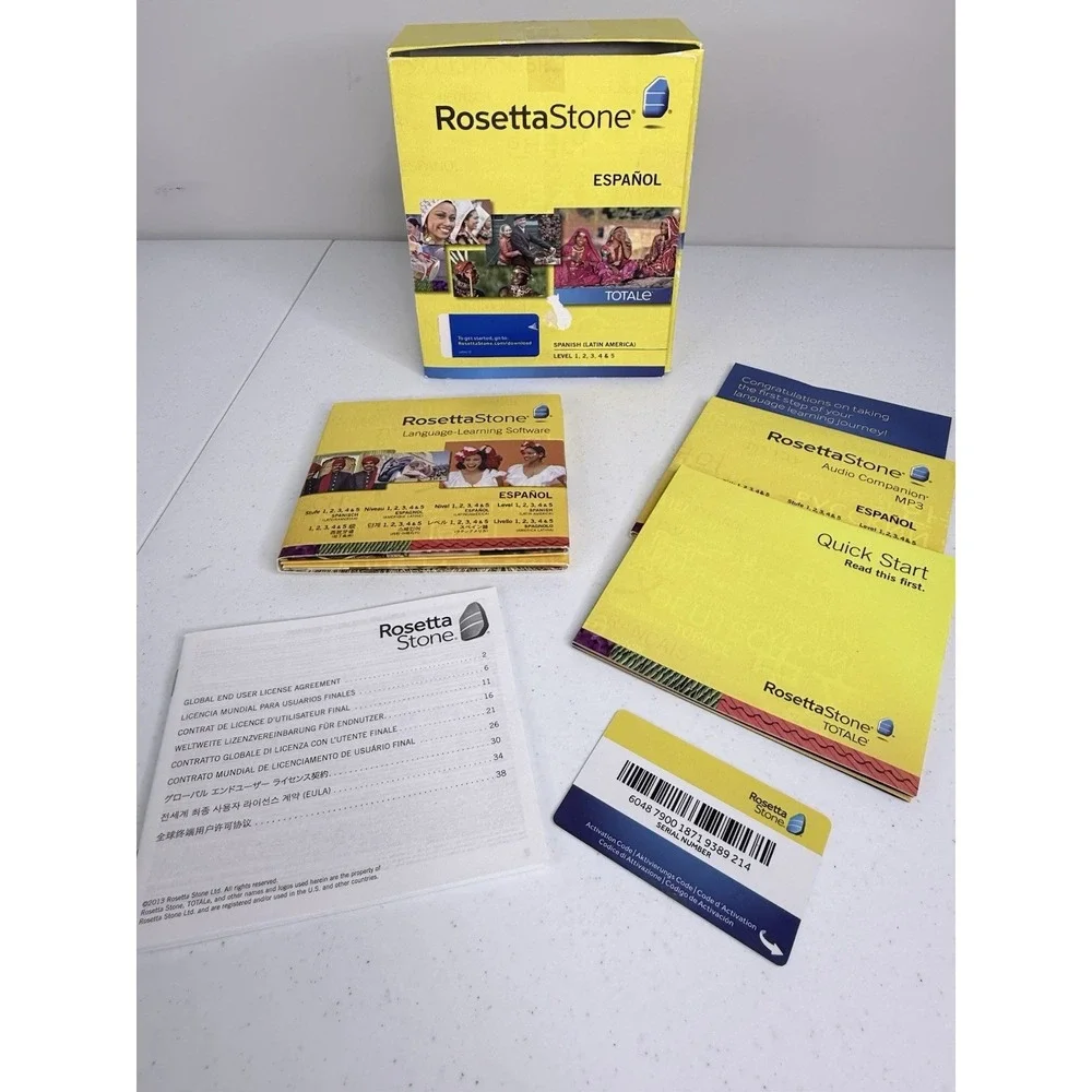 Rosetta Stone Spanish Espanol Levels 1-5 Disc Set Missing Headphones‎